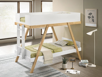 Frankie Wood Bunk Bed Natural White