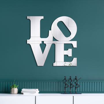 Keiran Wall Mirror 40 x 40 Love Silver Wall Mirror