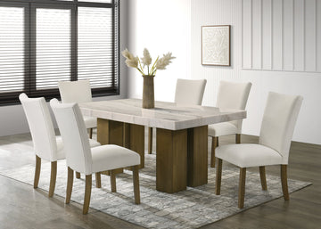 Capri10 Genuine Marble 7pc Dining Set