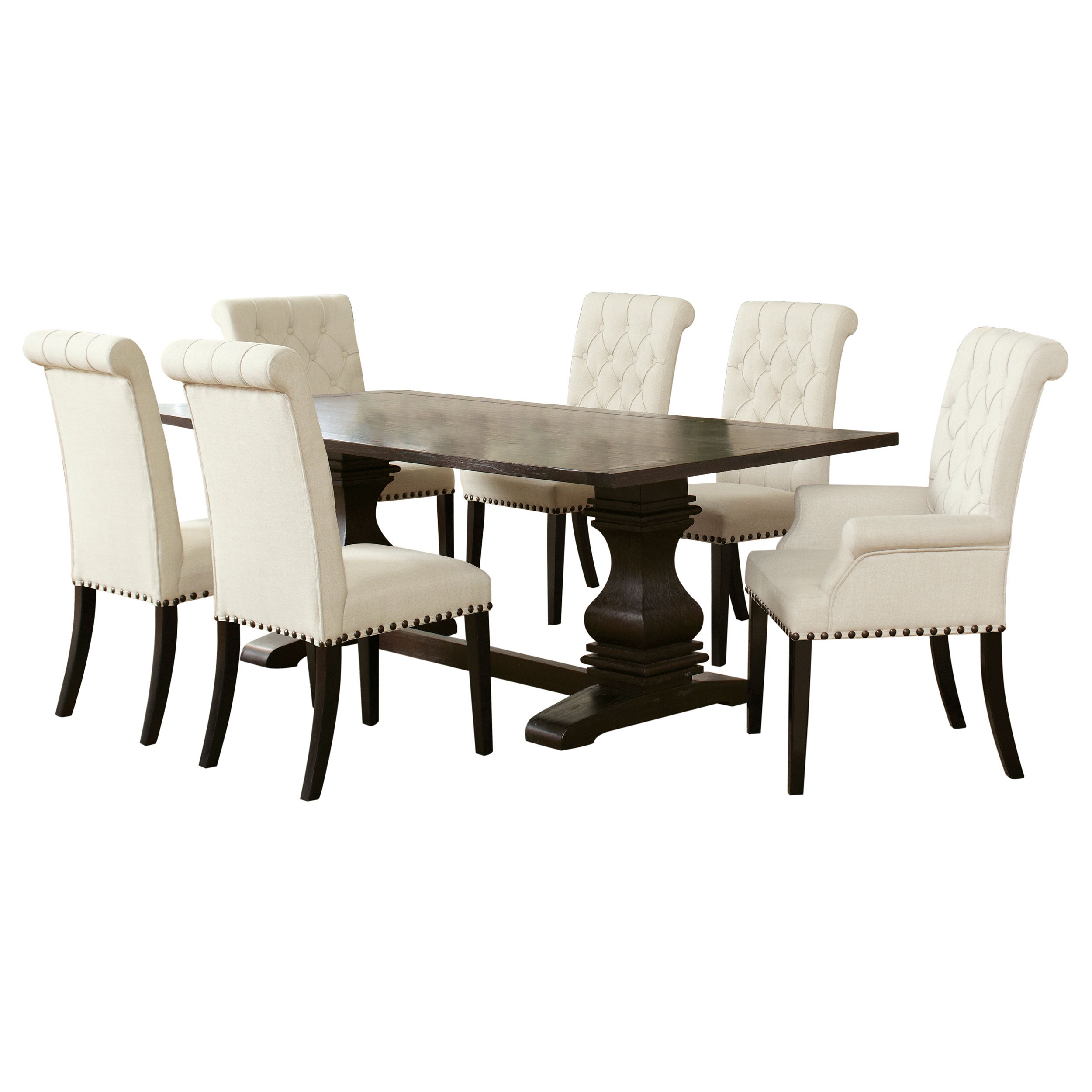Parkins Rectangular Dining Table Set Rustic Espresso (7pc or 5pc set available)