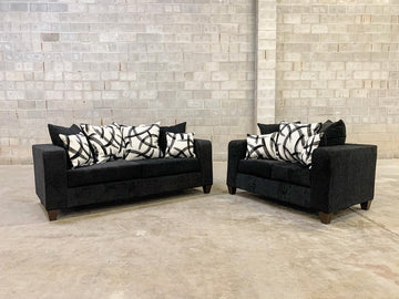 Empire 110 -Black Sofa & Loveseat