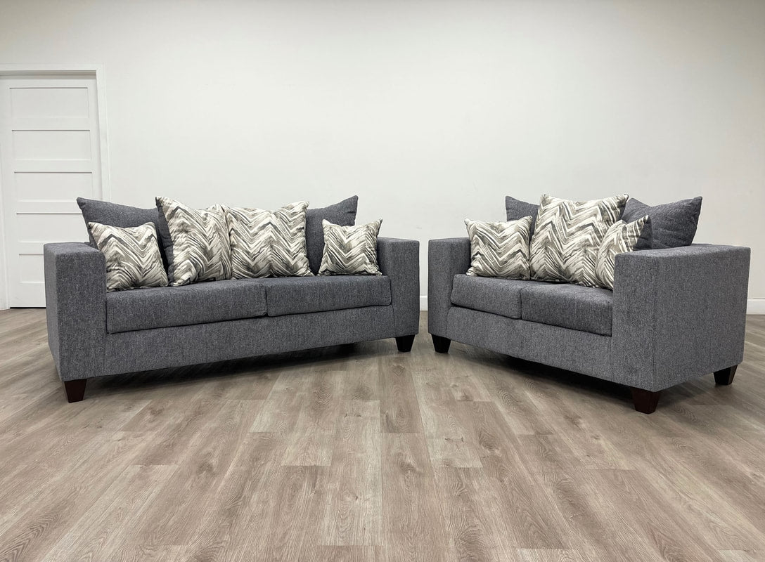 Empire 110 - Charcoal Sofa and Loveseat