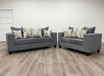 Empire 110 - Charcoal Sofa and Loveseat