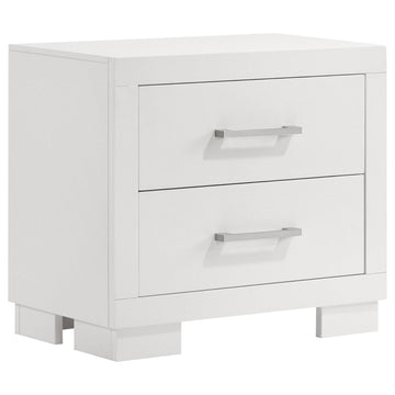  Coaster Furniture Jessica 202992 2-Drawer Nightstand - Snow White IMAGE 1