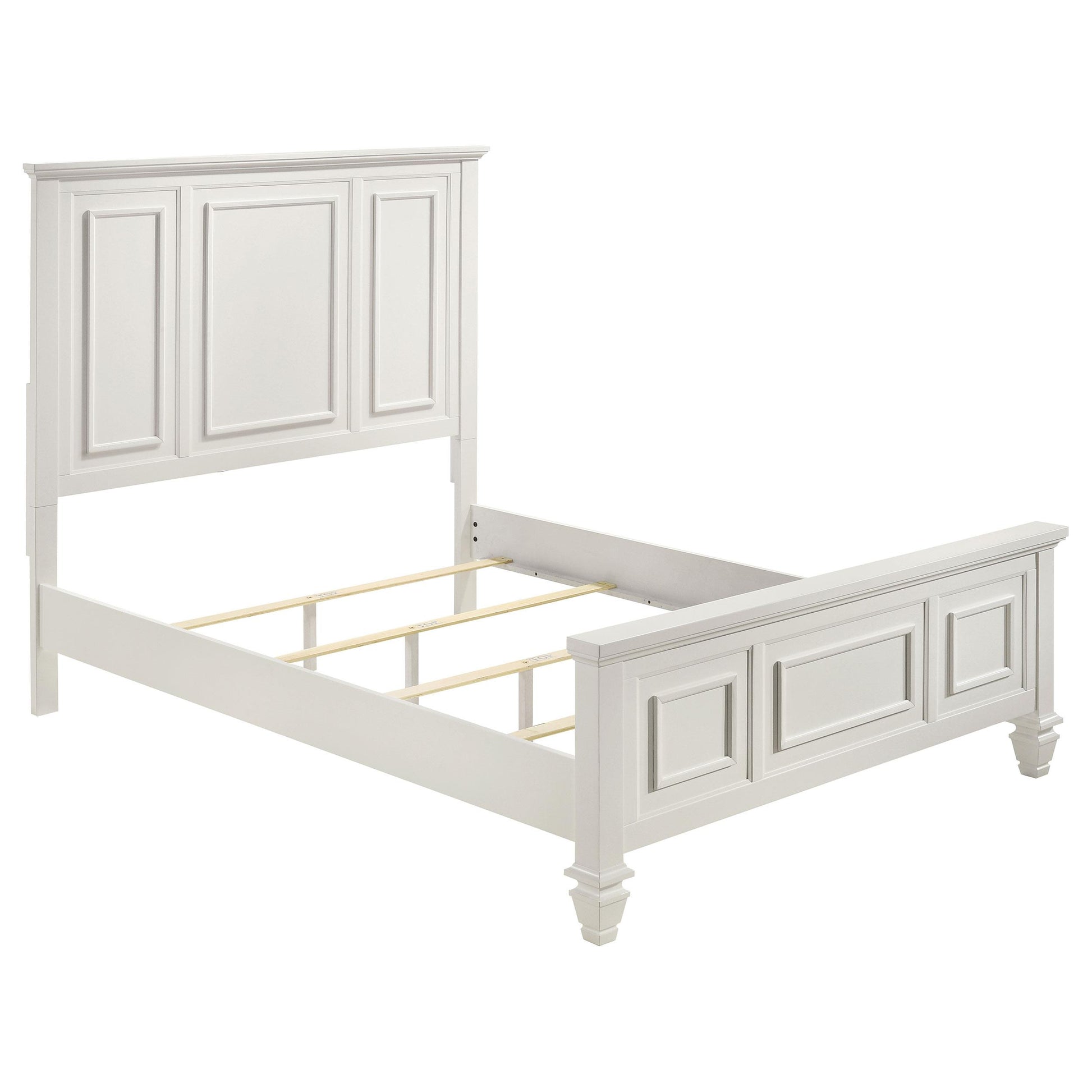  Coaster Furniture Sandy Beach 201301Q Wood Queen Panel Bed - Cream White IMAGE 1
