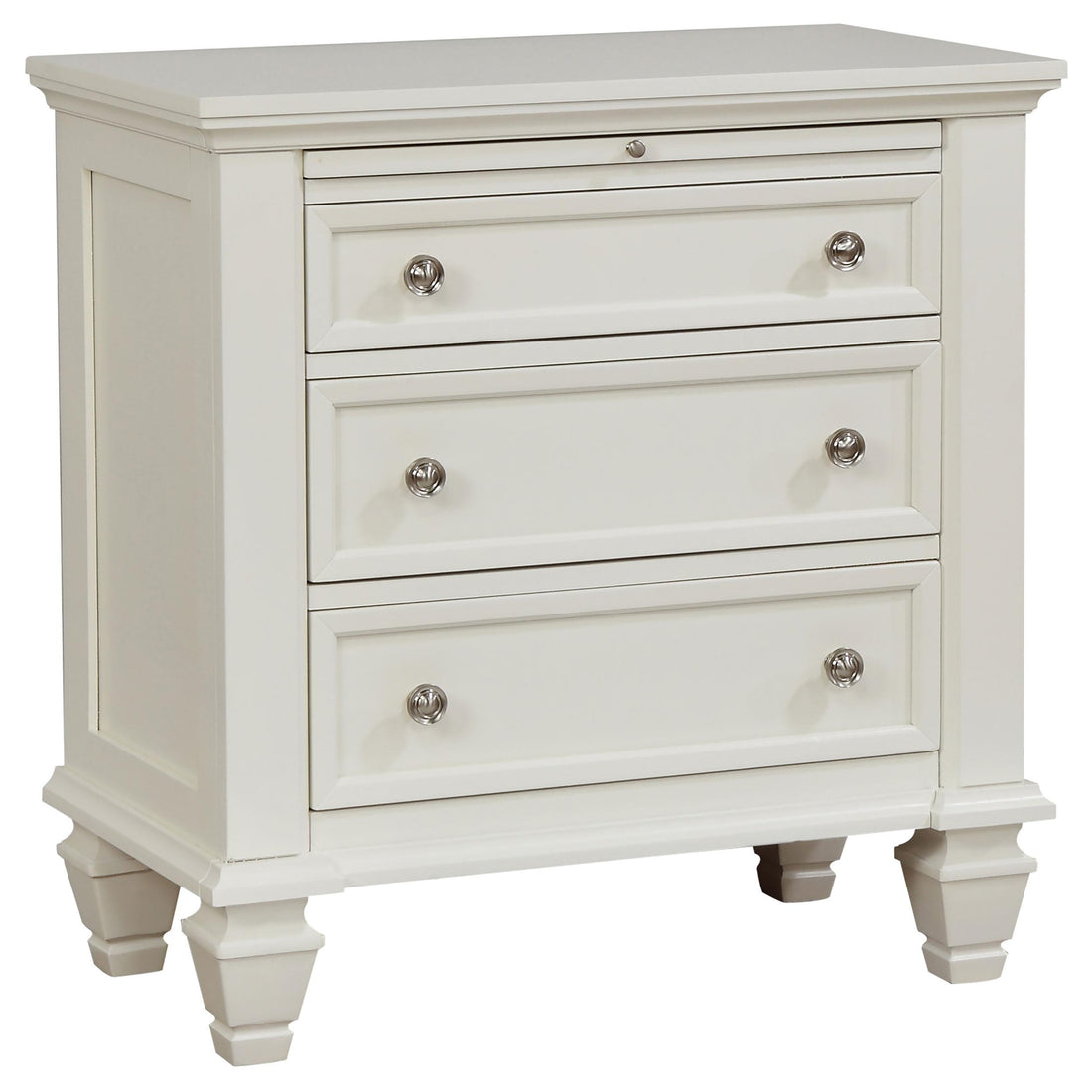  Coaster Furniture Sandy Beach 201302 3-Drawer Nightstand - Cream White IMAGE 1