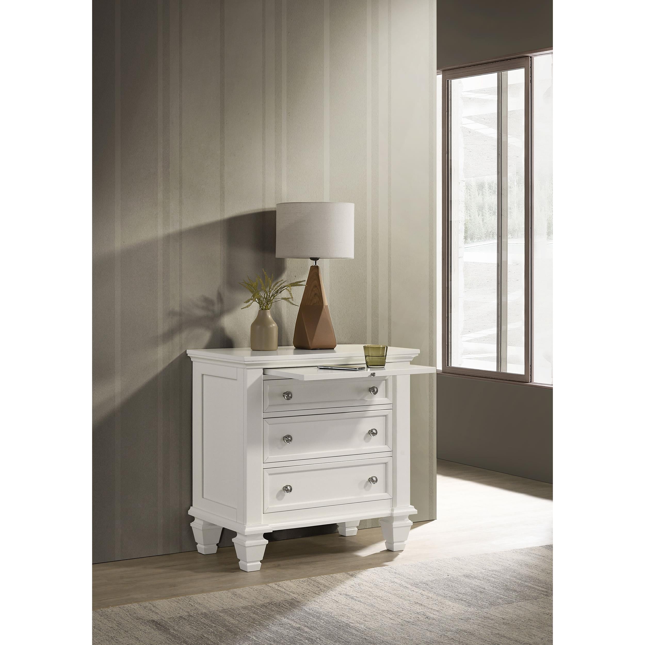  Coaster Furniture Sandy Beach 201302 3-Drawer Nightstand - Cream White IMAGE 9