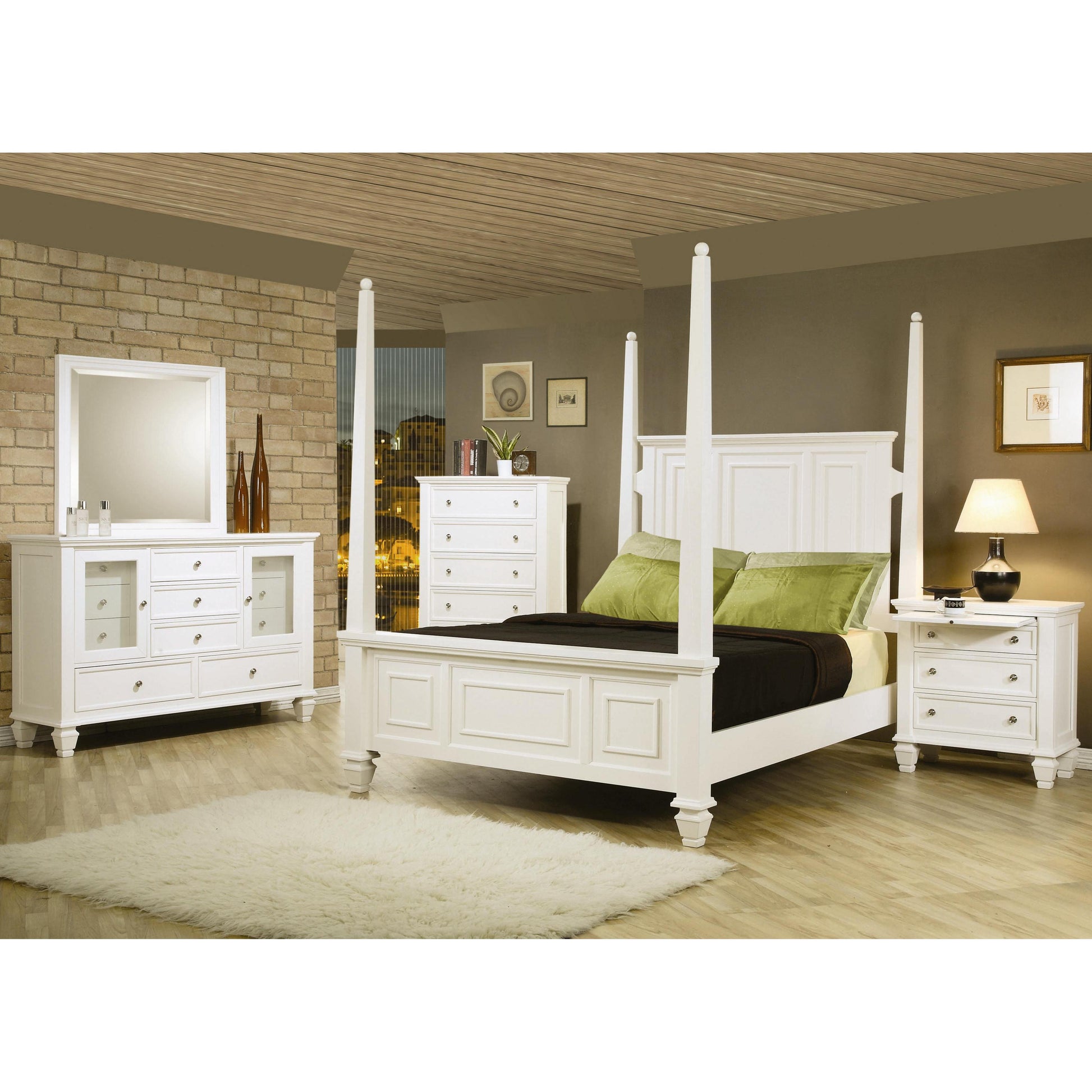  Coaster Furniture Sandy Beach 201304 Dresser Mirror - Cream White IMAGE 3