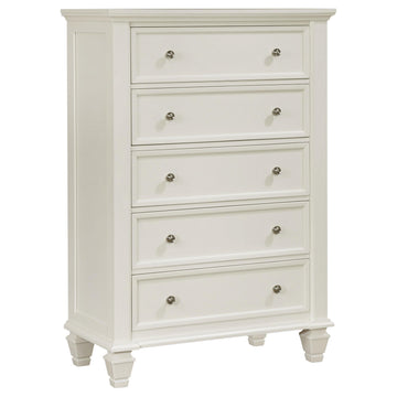  Coaster Furniture Sandy Beach 201305 5-Drawer Bedroom Chest - Cream White IMAGE 1
