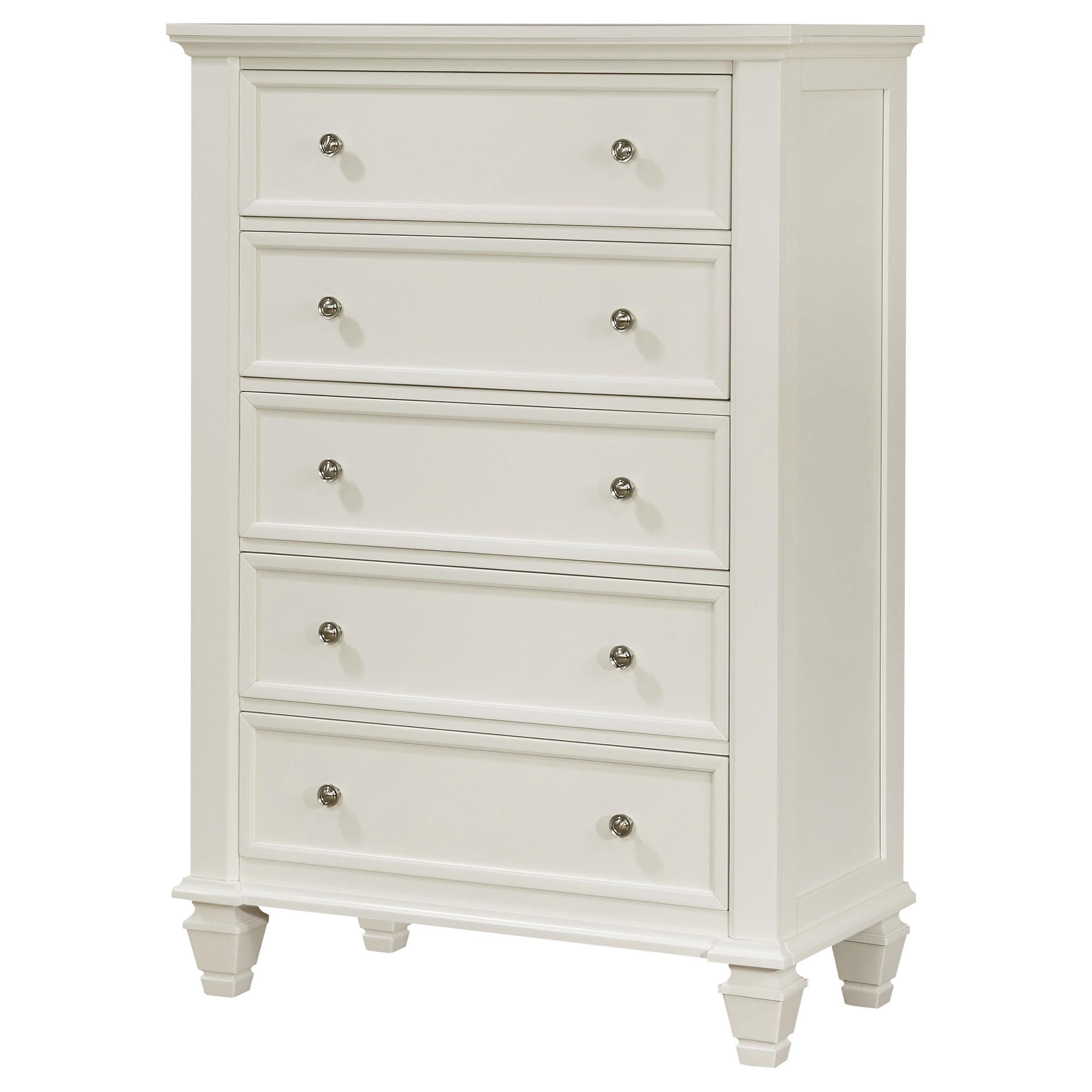  Coaster Furniture Sandy Beach 201305 5-Drawer Bedroom Chest - Cream White IMAGE 3