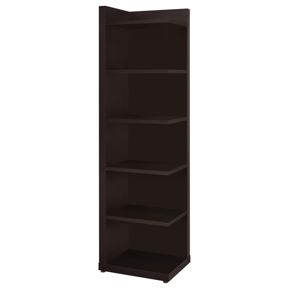  Coaster Furniture Alder 800270 71-inch 6-shelf Corner Bookcase - Cappuccino IMAGE 1
