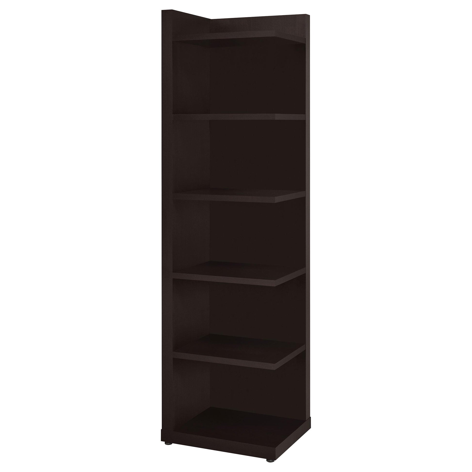  Coaster Furniture Alder 800270 71-inch 6-shelf Corner Bookcase - Cappuccino IMAGE 1