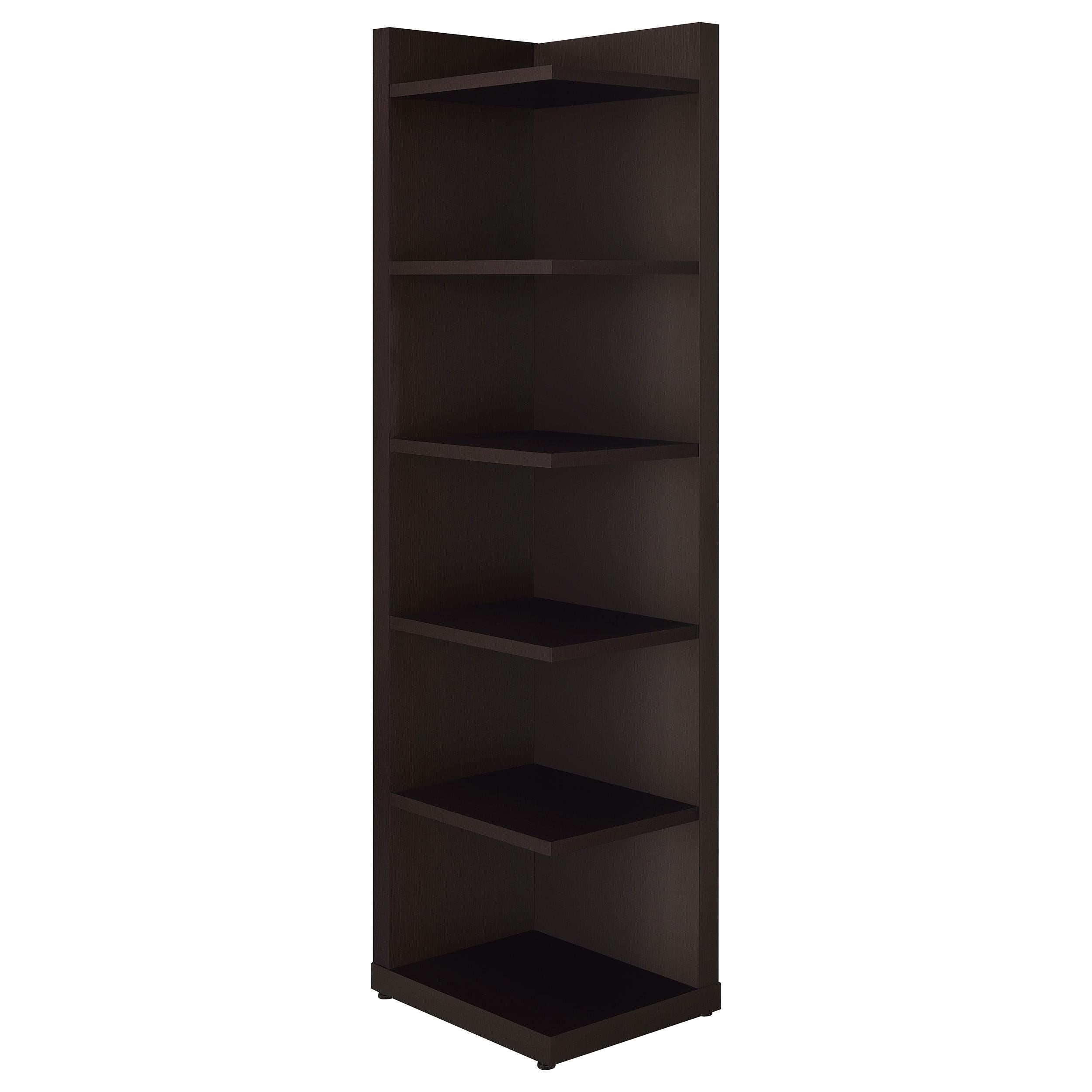  Coaster Furniture Alder 800270 71-inch 6-shelf Corner Bookcase - Cappuccino IMAGE 2