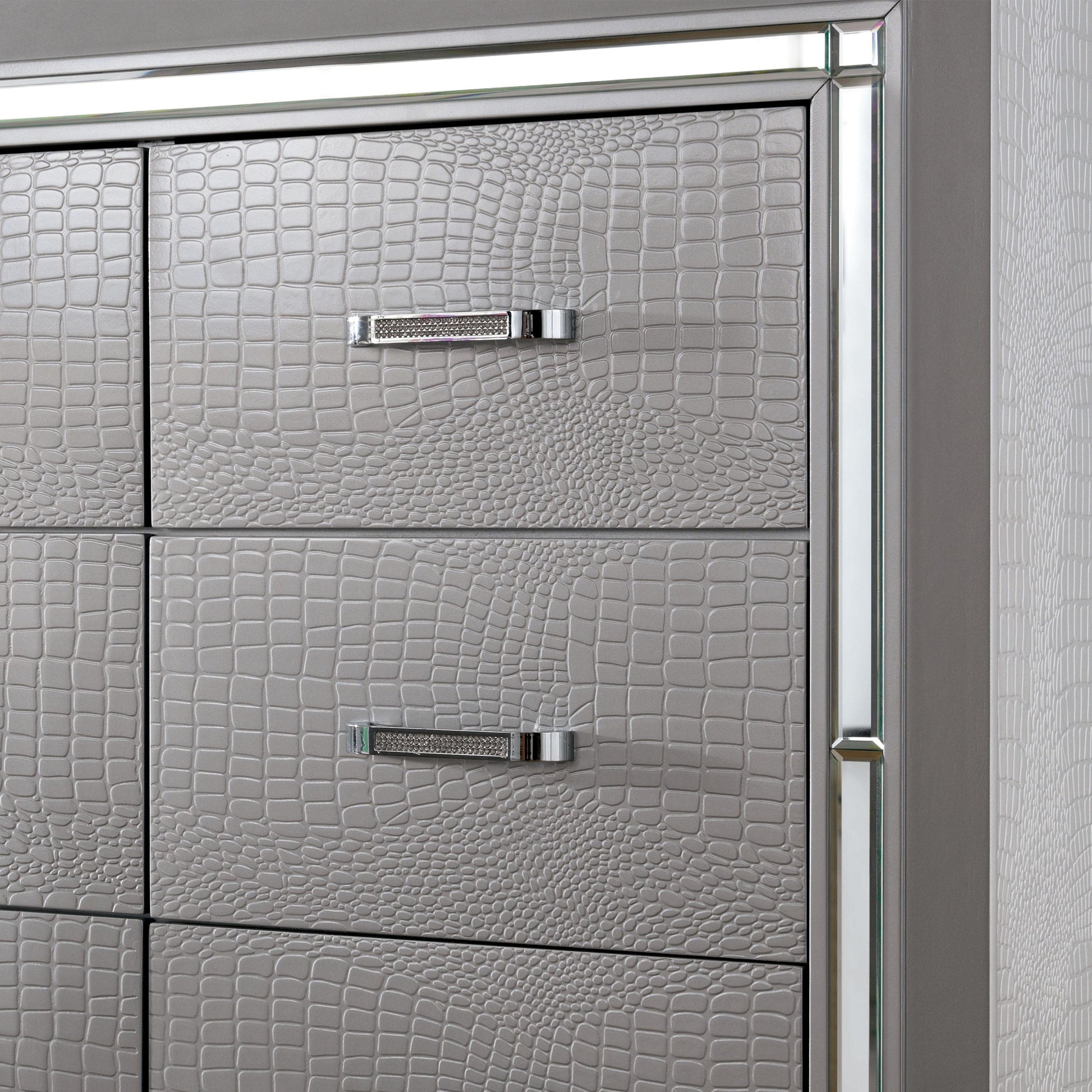  Furniture of America Bellanova CM7979SV 6 pc King Upholstered Panel Bedroom Set IMAGE 6