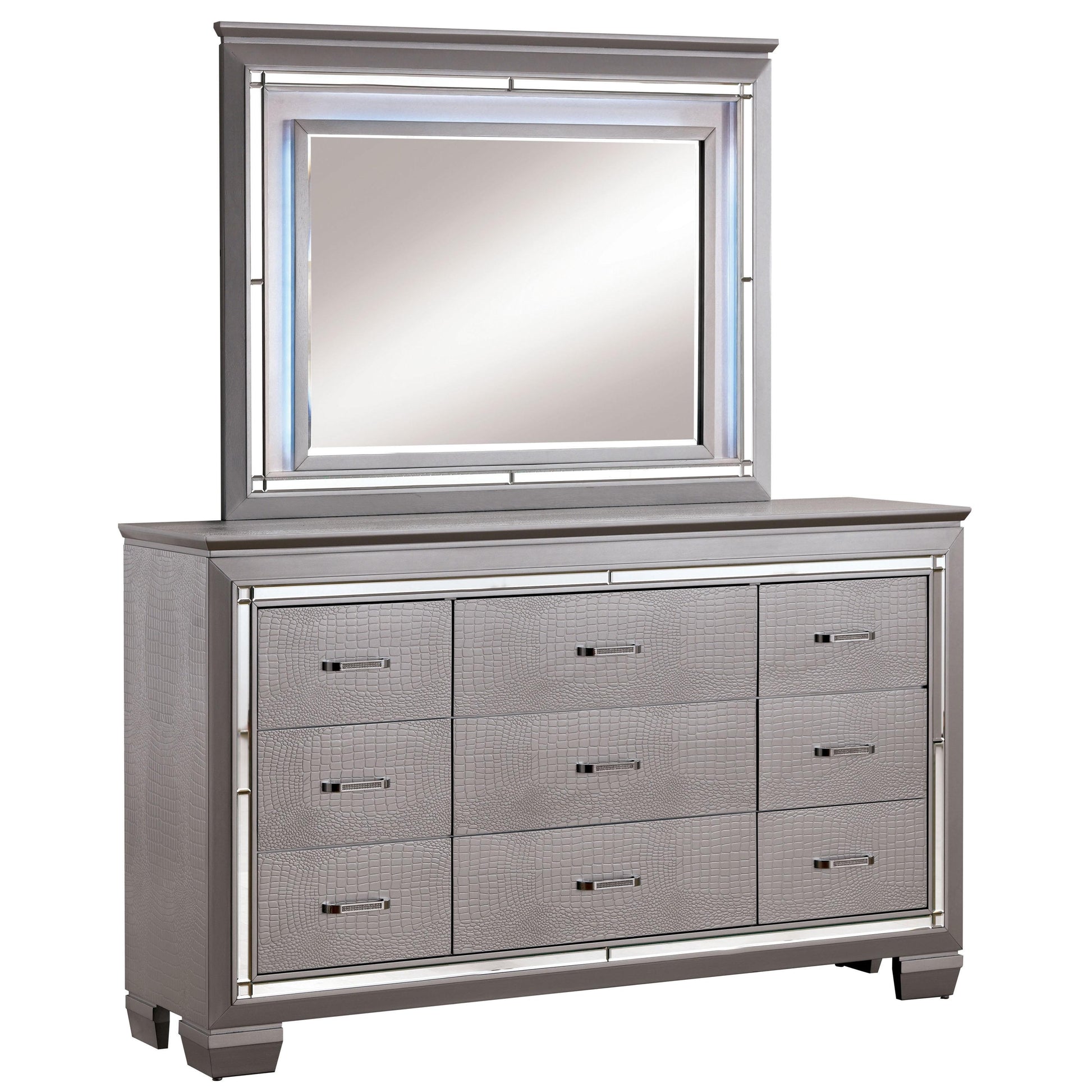  Furniture of America Bellanova CM7979SV 6 pc King Upholstered Panel Bedroom Set IMAGE 7