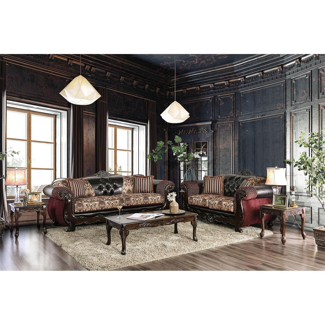  Furniture of America Quirino SM6415 2 pc Living Room Set IMAGE 1