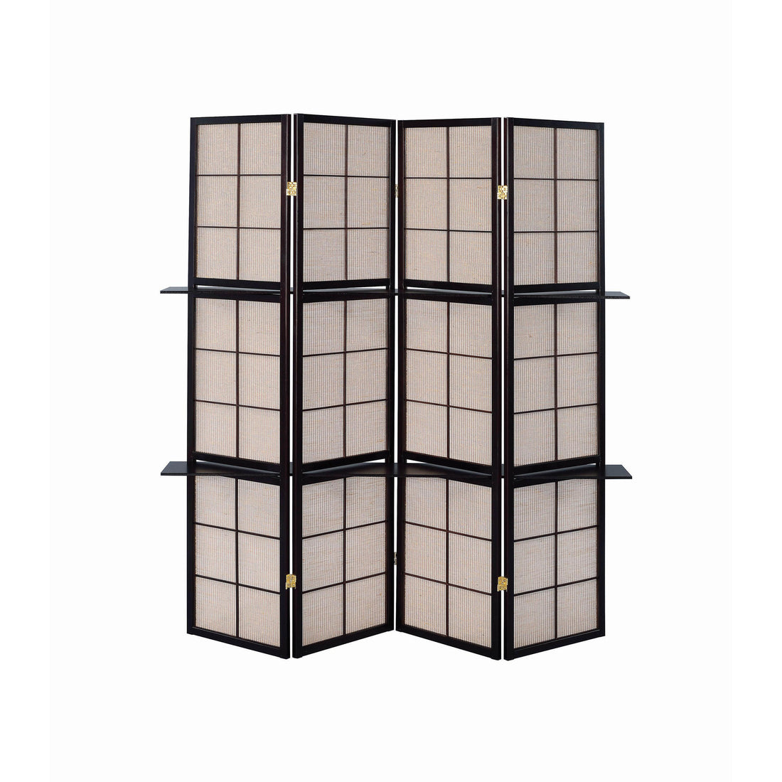  Coaster Furniture Iggy 900166 4-Panel Room Divider Folding Shoji Screen - Cappuccino IMAGE 1