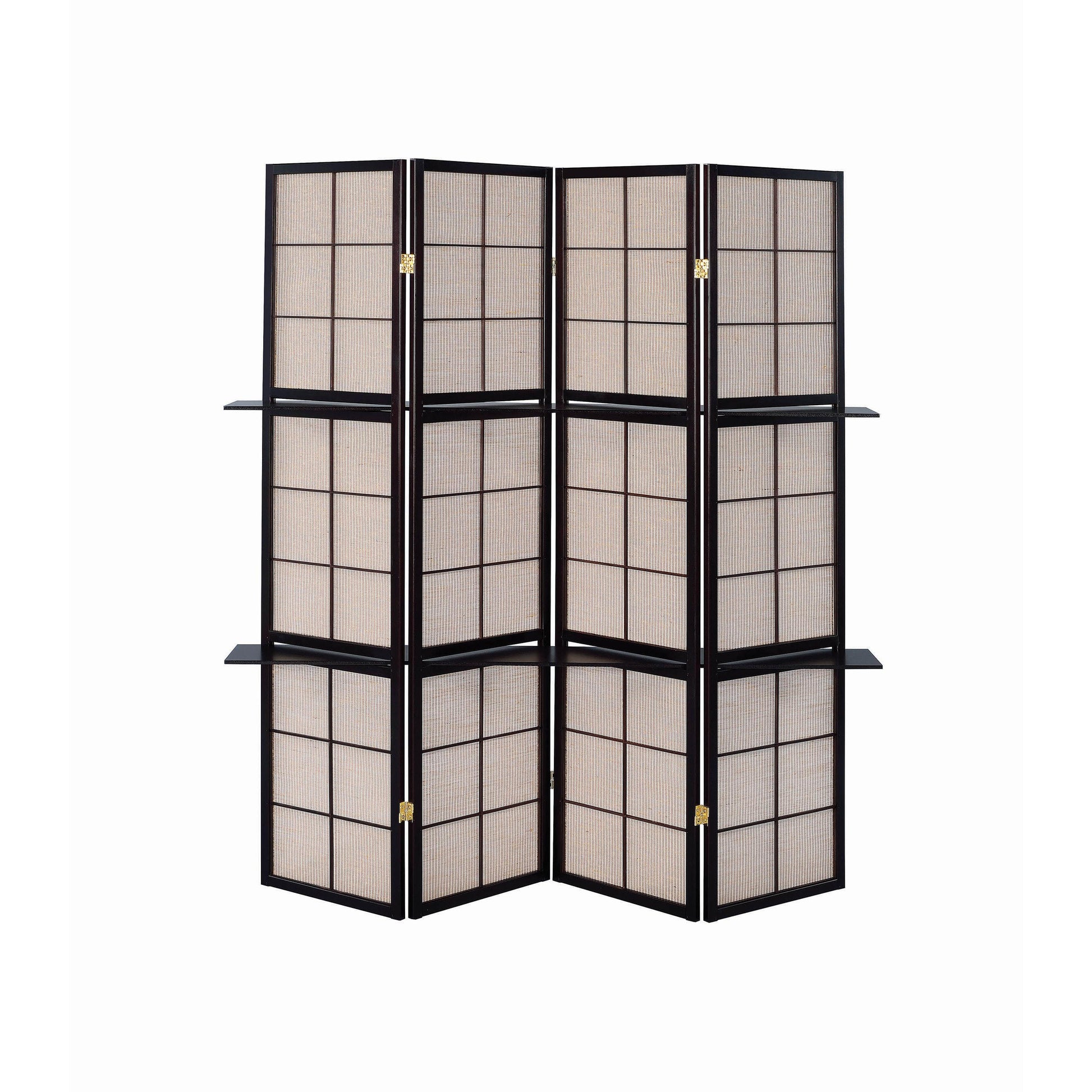  Coaster Furniture Iggy 900166 4-Panel Room Divider Folding Shoji Screen - Cappuccino IMAGE 2