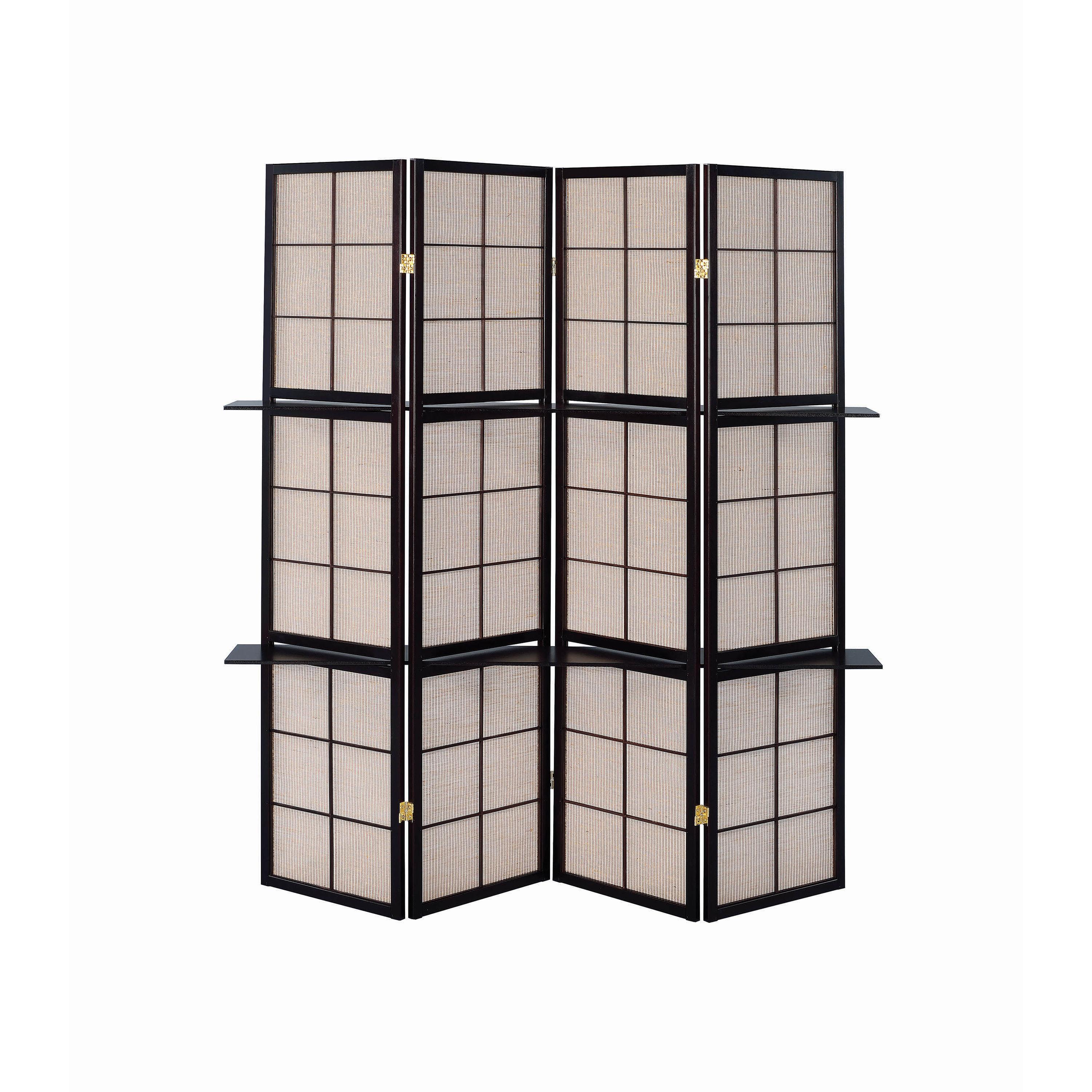  Coaster Furniture Iggy 900166 4-Panel Room Divider Folding Shoji Screen - Cappuccino IMAGE 2