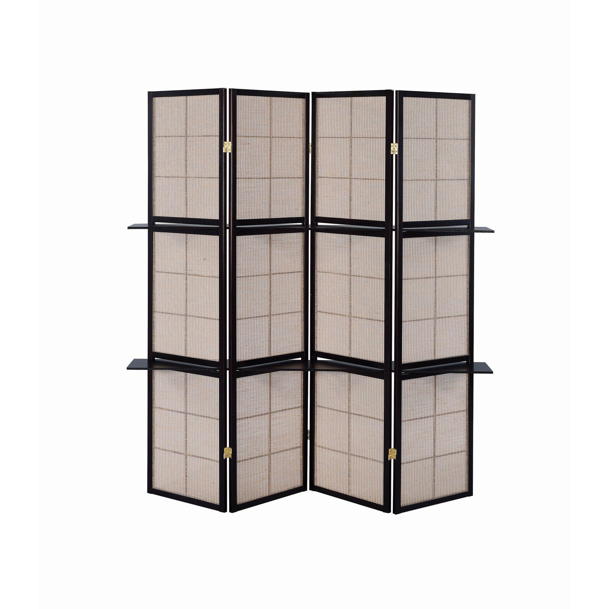  Coaster Furniture Iggy 900166 4-Panel Room Divider Folding Shoji Screen - Cappuccino IMAGE 4