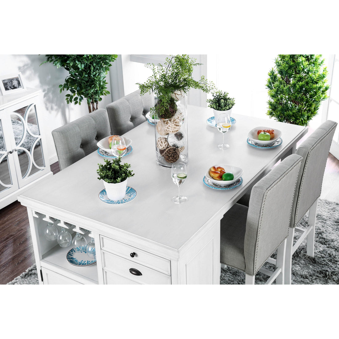  Furniture of America Sutton CM3390PT-5PC 5 pc Counter Height Dining Set IMAGE 1