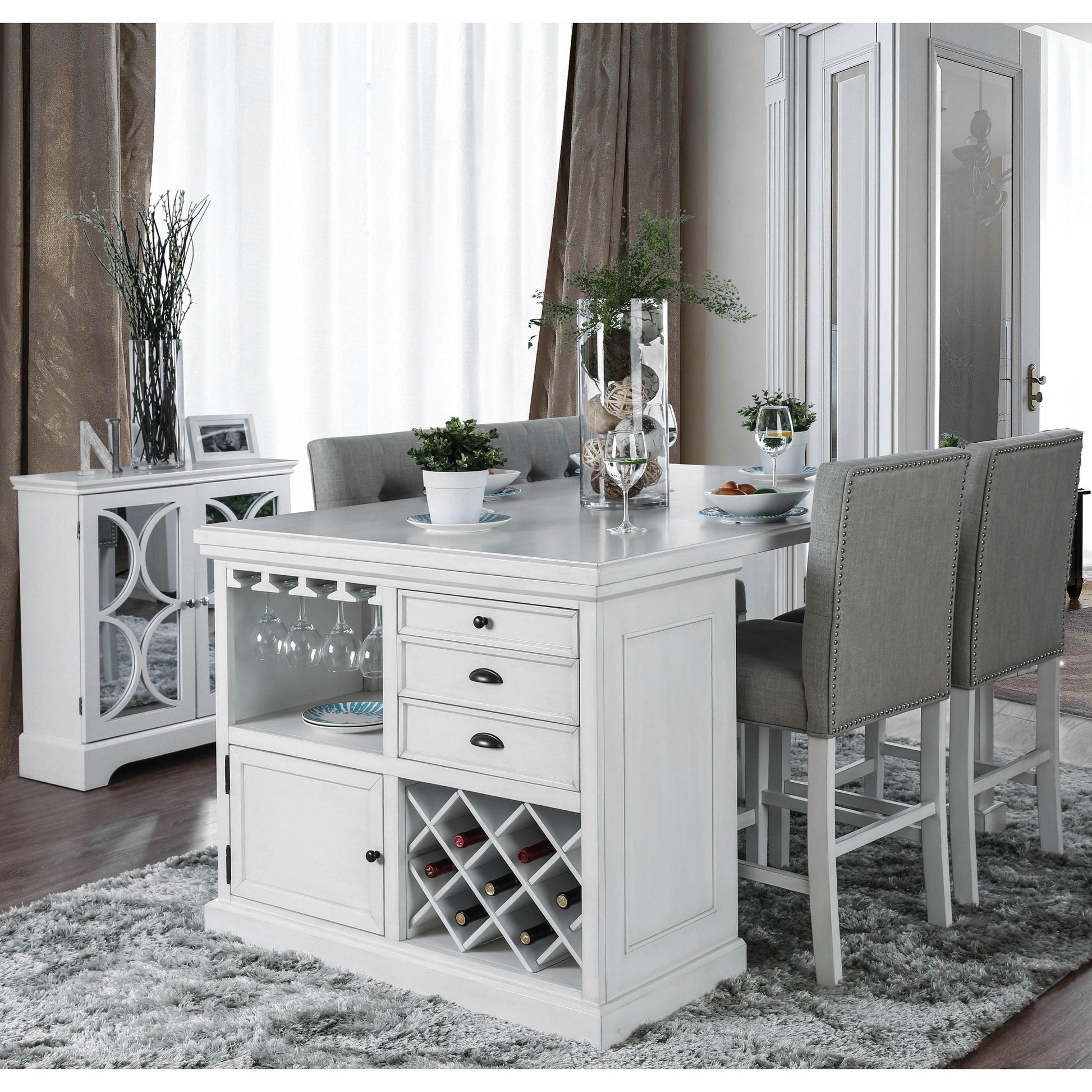  Furniture of America Sutton CM3390PT-5PC 5 pc Counter Height Dining Set IMAGE 3
