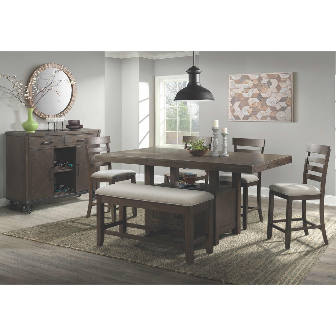  Elements International Colorado DCO100 6 pc Counter Height Dining Set IMAGE 1