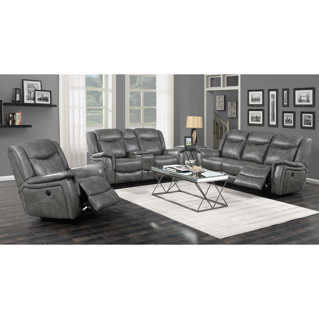  Coaster Furniture Conrad 650354 3 pc Reclining Living Room Set IMAGE 1