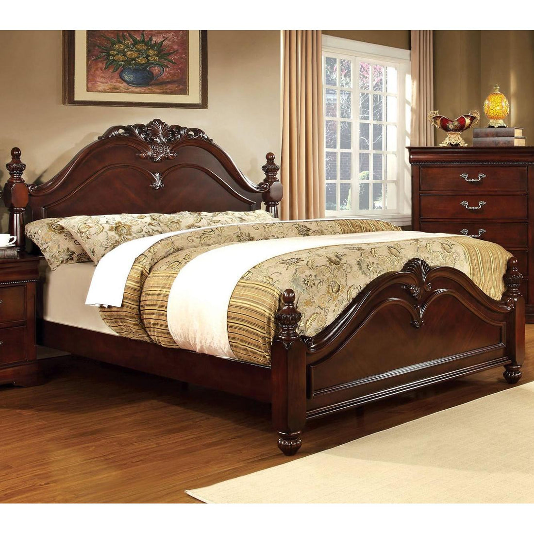  Furniture of America Mandura CM7260Q 6 pc Queen Poster Bedroom Set IMAGE 1