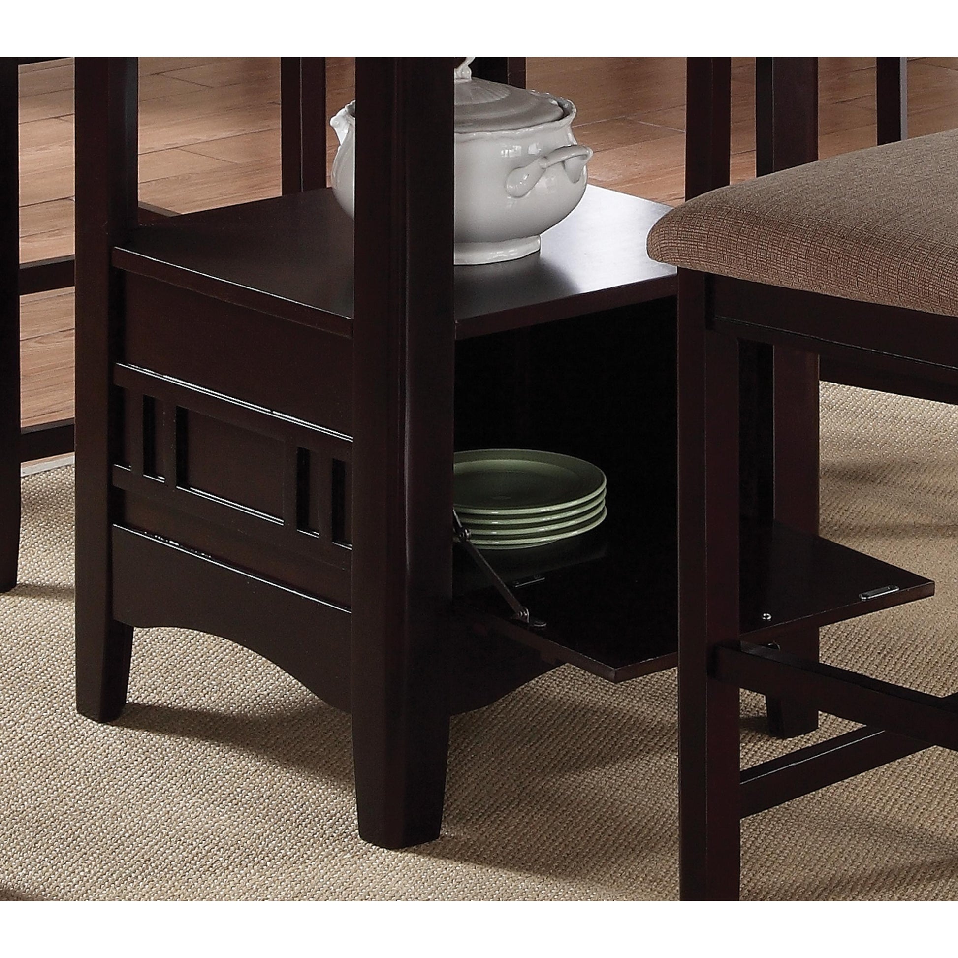  Coaster Furniture Lavon 105278 Oval 60-inch Extension Counter Dining Table - Chestnut IMAGE 2