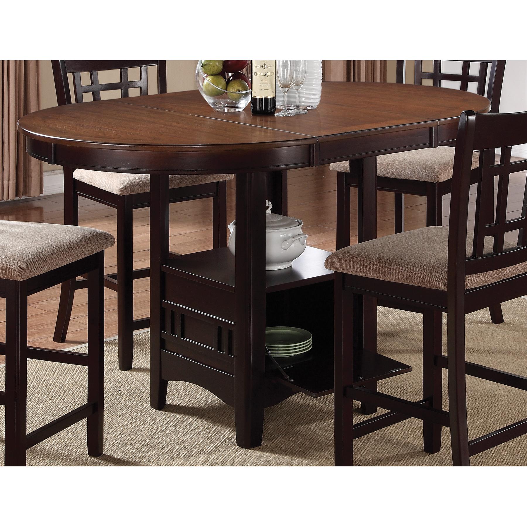  Coaster Furniture Lavon 105278 Oval 60-inch Extension Counter Dining Table - Chestnut IMAGE 4