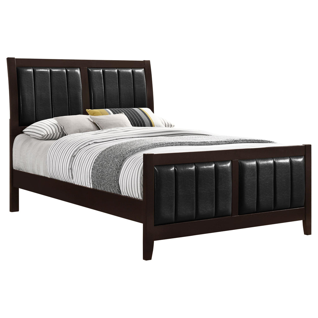  Size_Queen -- Carlton 202091Q Wood Queen Panel Bed - Cappuccino IMAGE 1