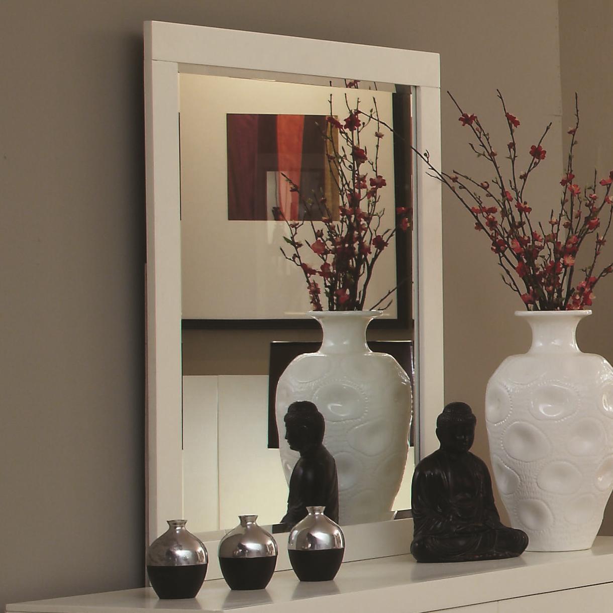 Coaster Furniture Jessica 202994 Dresser Mirror - Snow White IMAGE 1