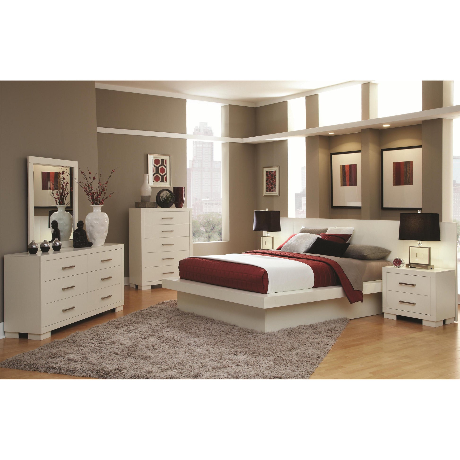  Coaster Furniture Jessica 202994 Dresser Mirror - Snow White IMAGE 3