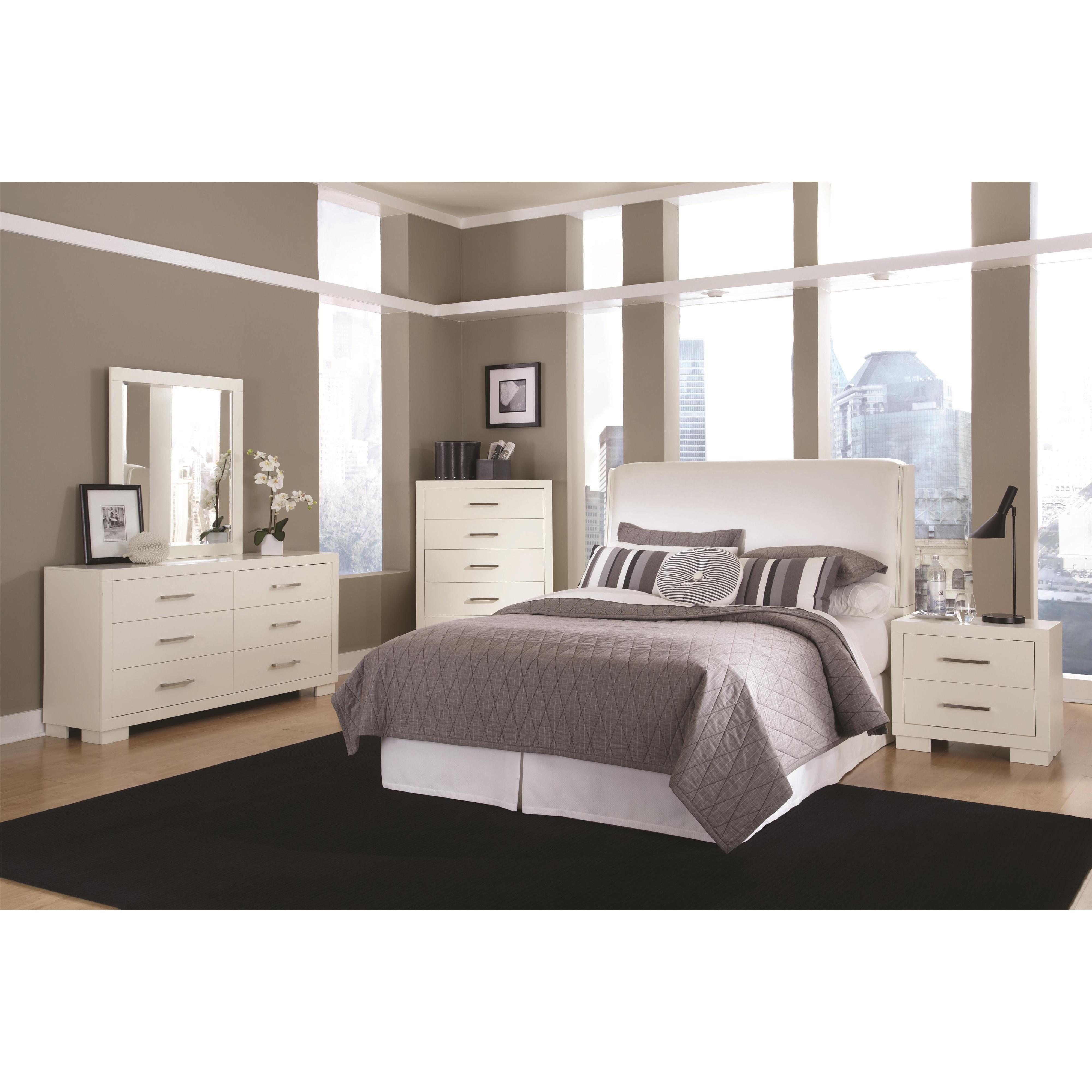  Coaster Furniture Jessica 202994 Dresser Mirror - Snow White IMAGE 4
