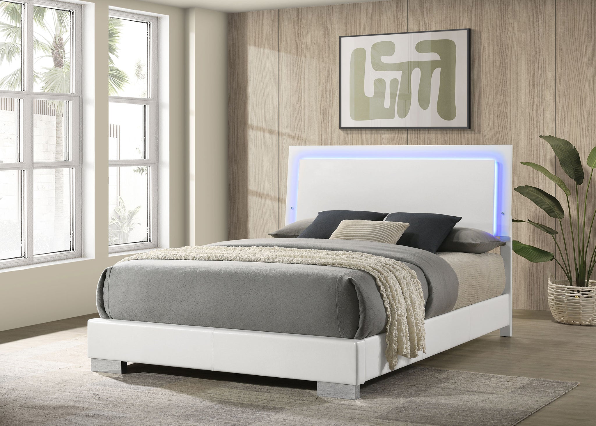 Coaster Furniture - Felicity Wood LED Panel Bed