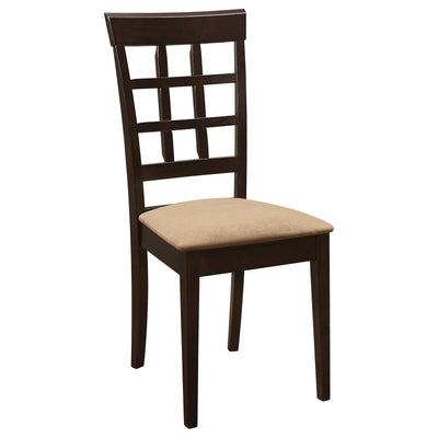  Coaster Furniture Gabriel 100772 Lattice Back Dining Side Chair - Cappuccino (Set of 2) IMAGE 1