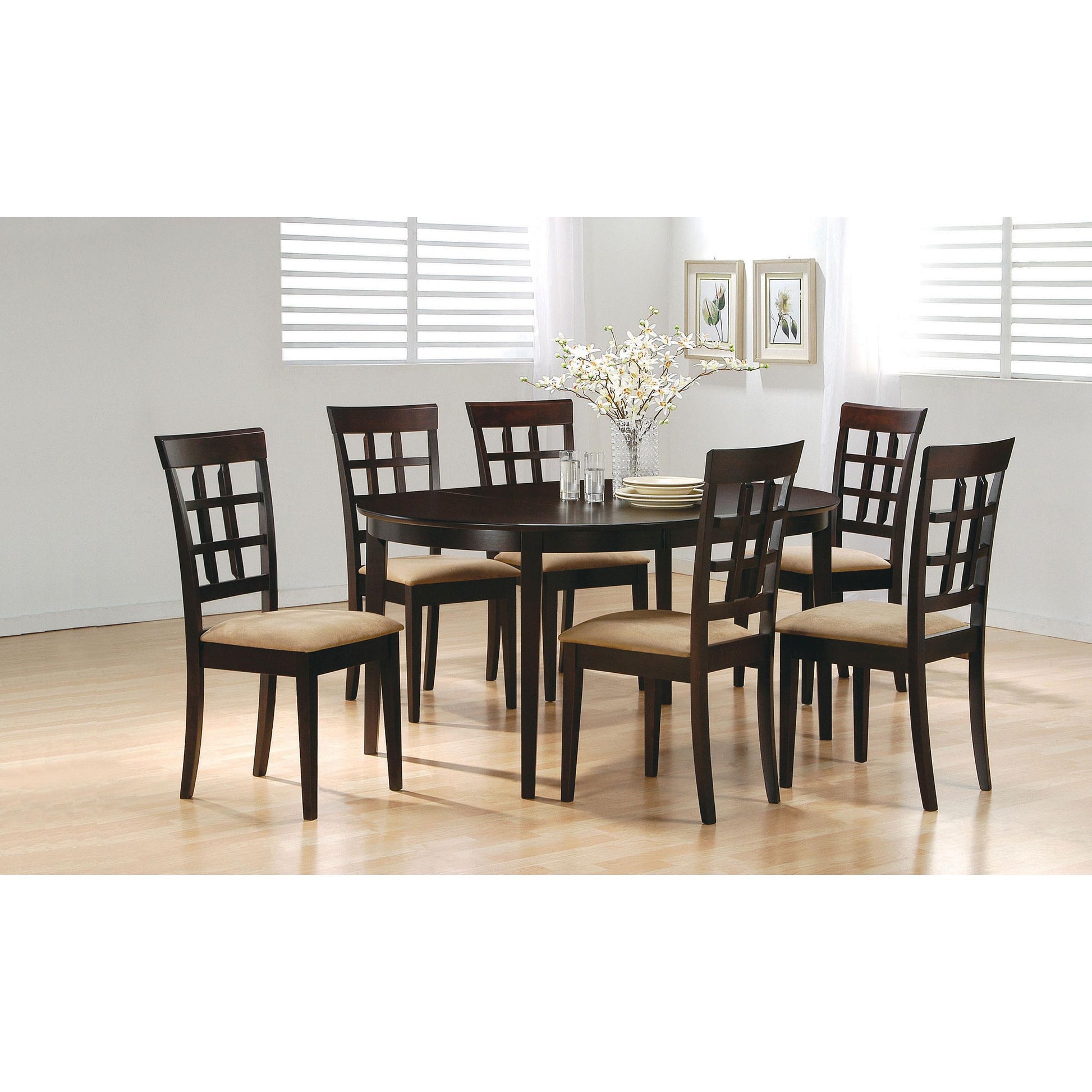  Coaster Furniture Gabriel 100772 Lattice Back Dining Side Chair - Cappuccino (Set of 2) IMAGE 9