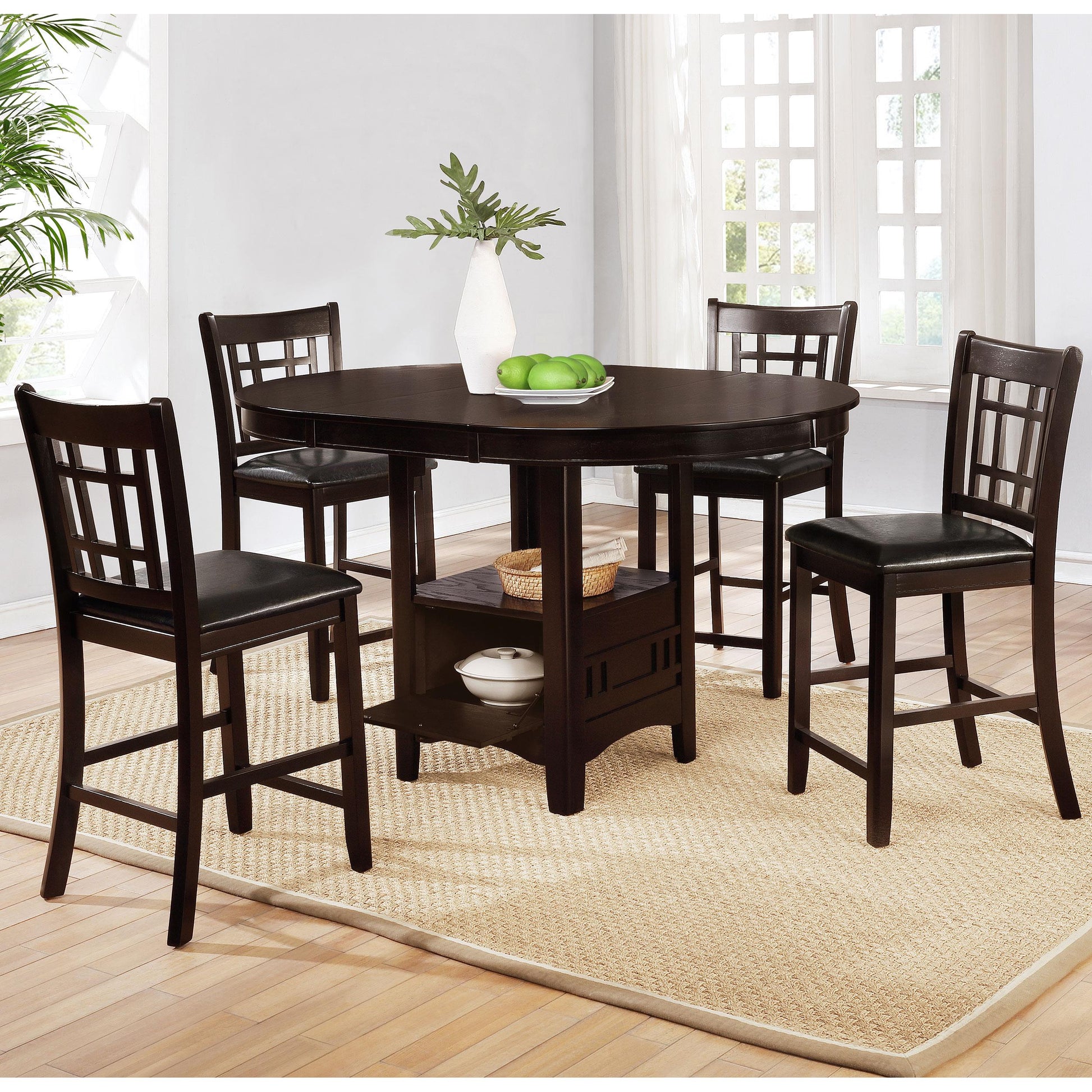  Coaster Furniture Lavon 102888 Oval 60-inch Extension Counter Dining Table - Espresso IMAGE 7
