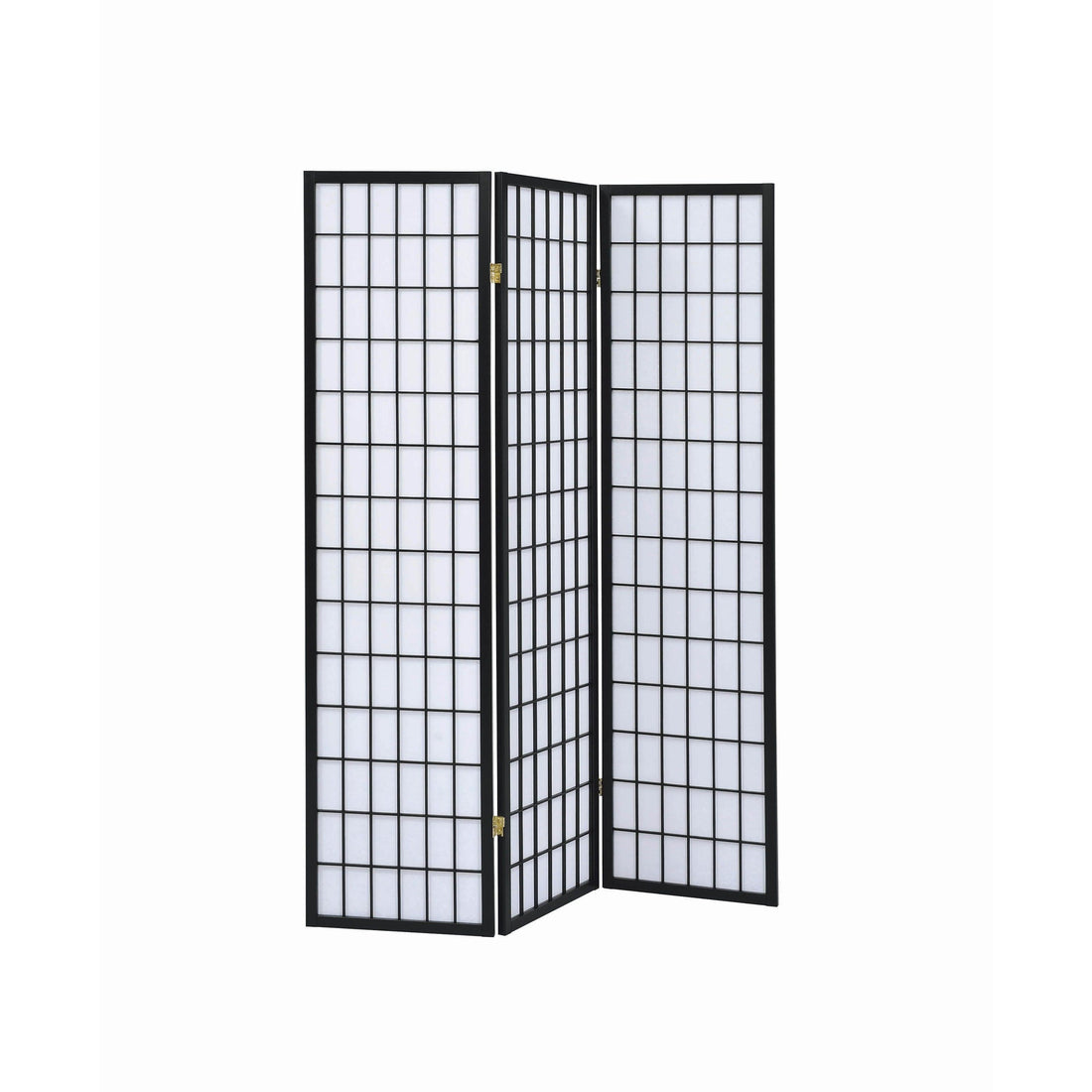  Coaster Furniture Carrie 4622 3-Panel Room Divider Folding Shoji Screen - Black IMAGE 1