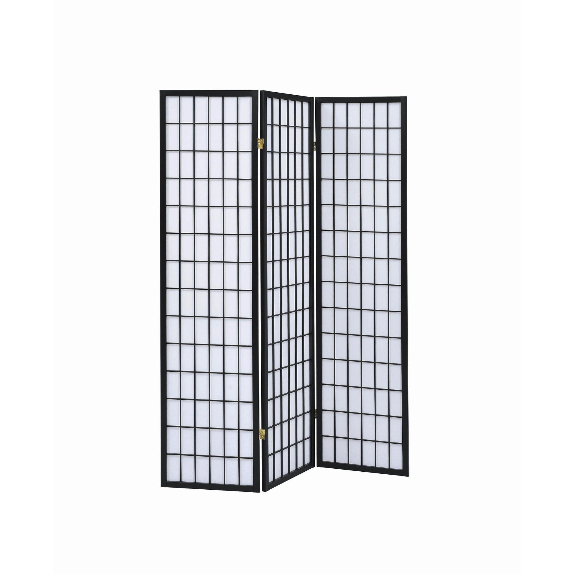  Coaster Furniture Carrie 4622 3-Panel Room Divider Folding Shoji Screen - Black IMAGE 1