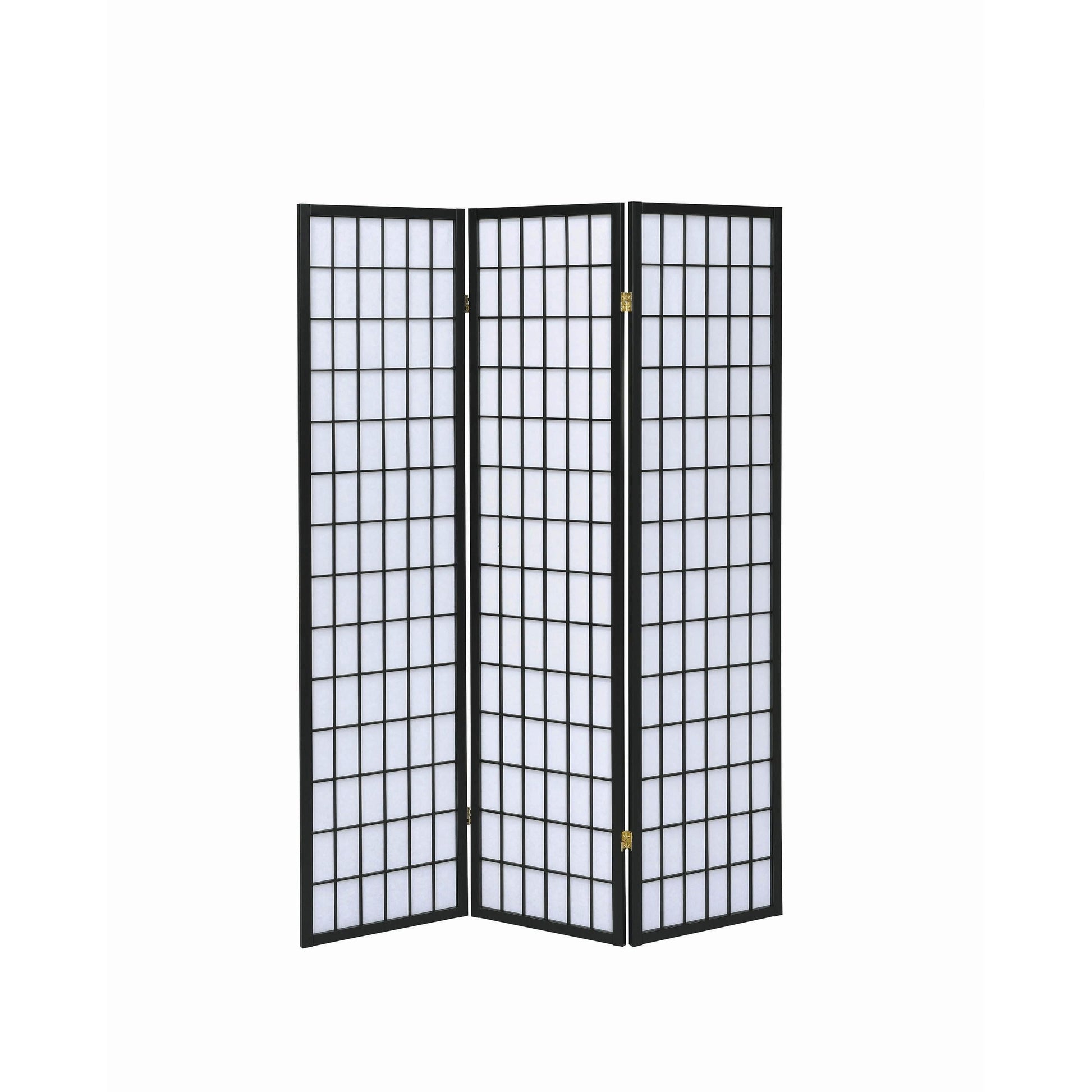  Coaster Furniture Carrie 4622 3-Panel Room Divider Folding Shoji Screen - Black IMAGE 3
