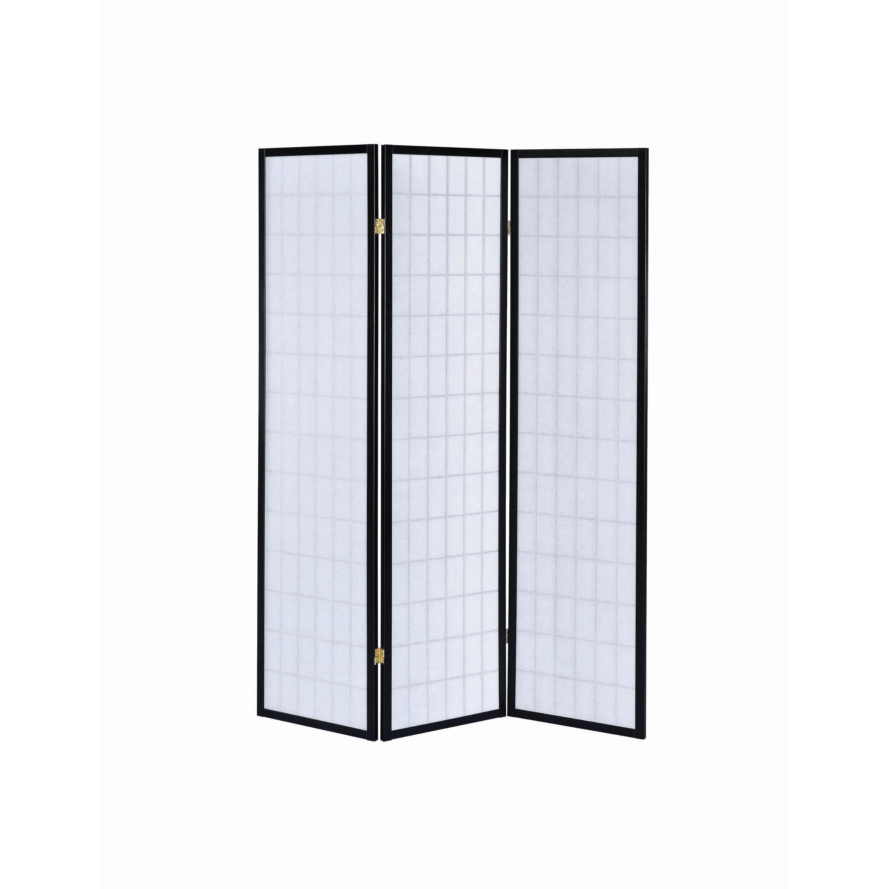 Coaster Furniture Carrie 4622 3-Panel Room Divider Folding Shoji Screen - Black IMAGE 4