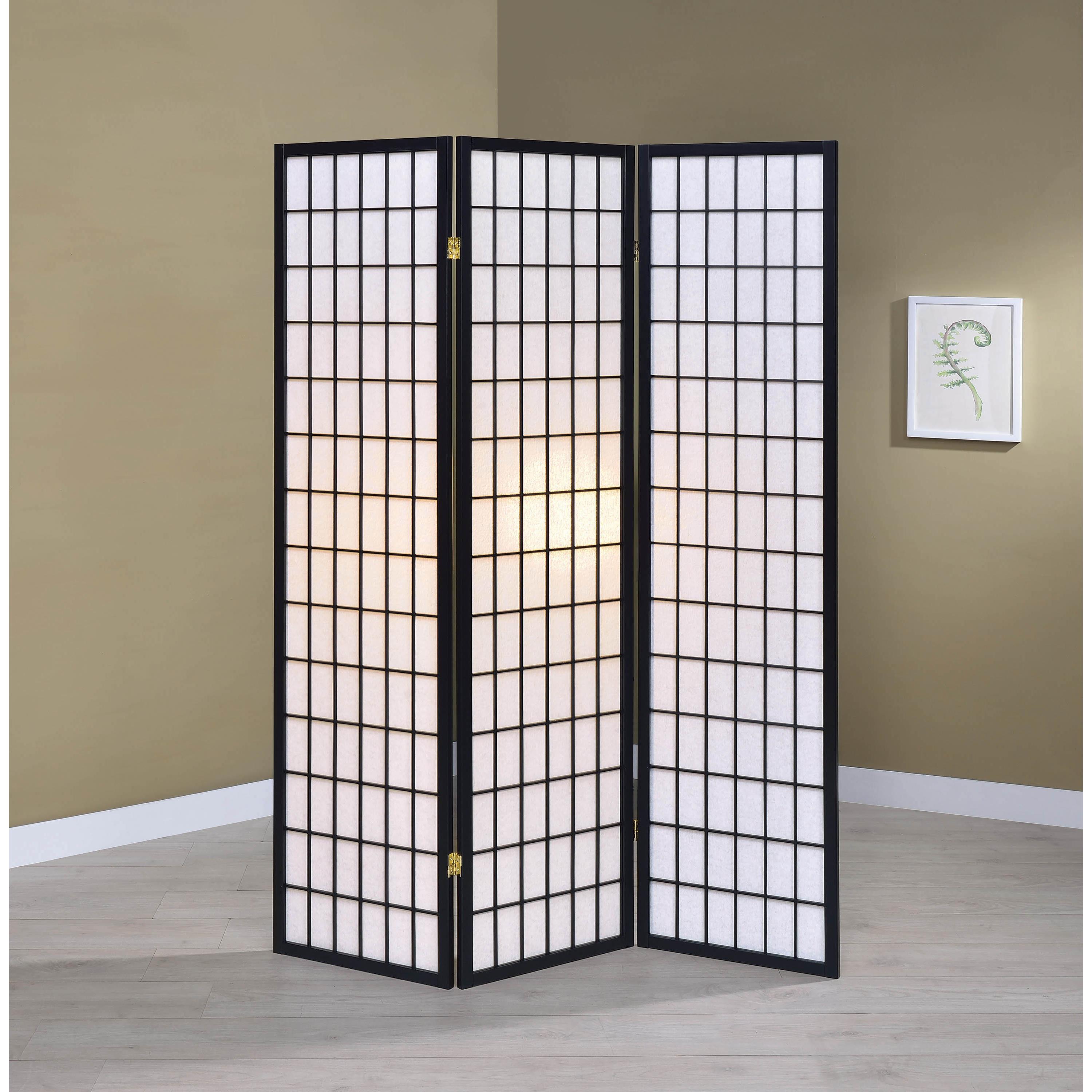  Coaster Furniture Carrie 4622 3-Panel Room Divider Folding Shoji Screen - Black IMAGE 5