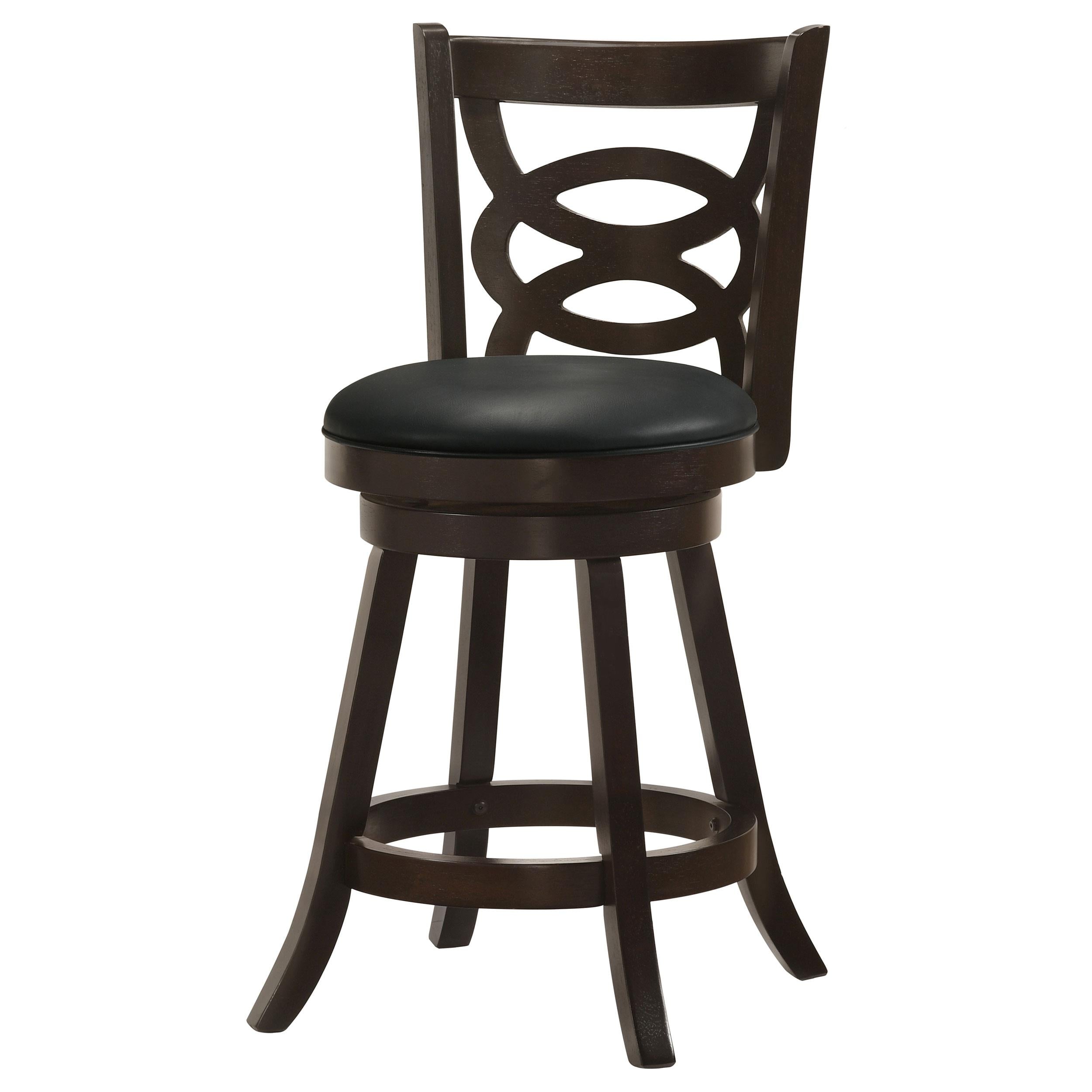  Coaster Furniture Calecita 101929 Wood Swivel Counter Stool - Cappuccino (Set of 2) IMAGE 3