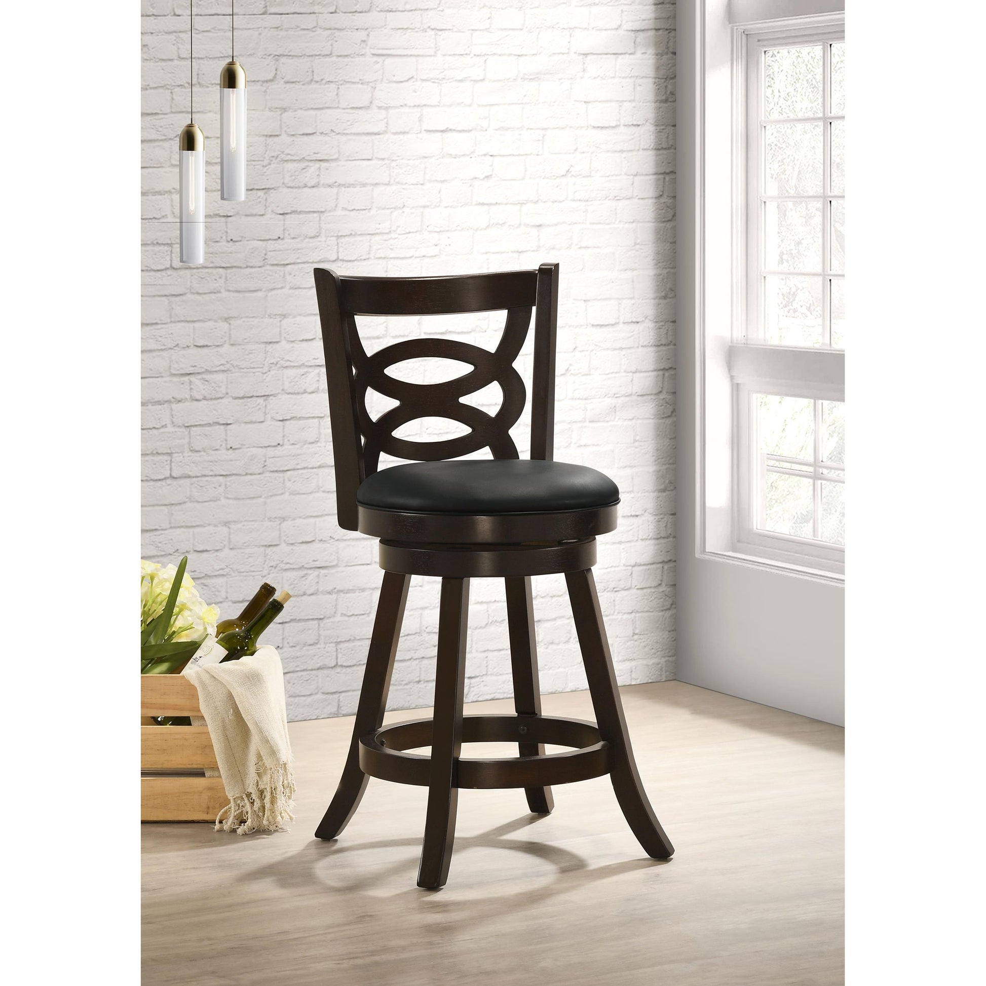  Coaster Furniture Calecita 101929 Wood Swivel Counter Stool - Cappuccino (Set of 2) IMAGE 8