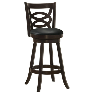  Coaster Furniture Calecita 101930 Wood Swivel Bar Stool - Cappuccino (Set of 2) IMAGE 1