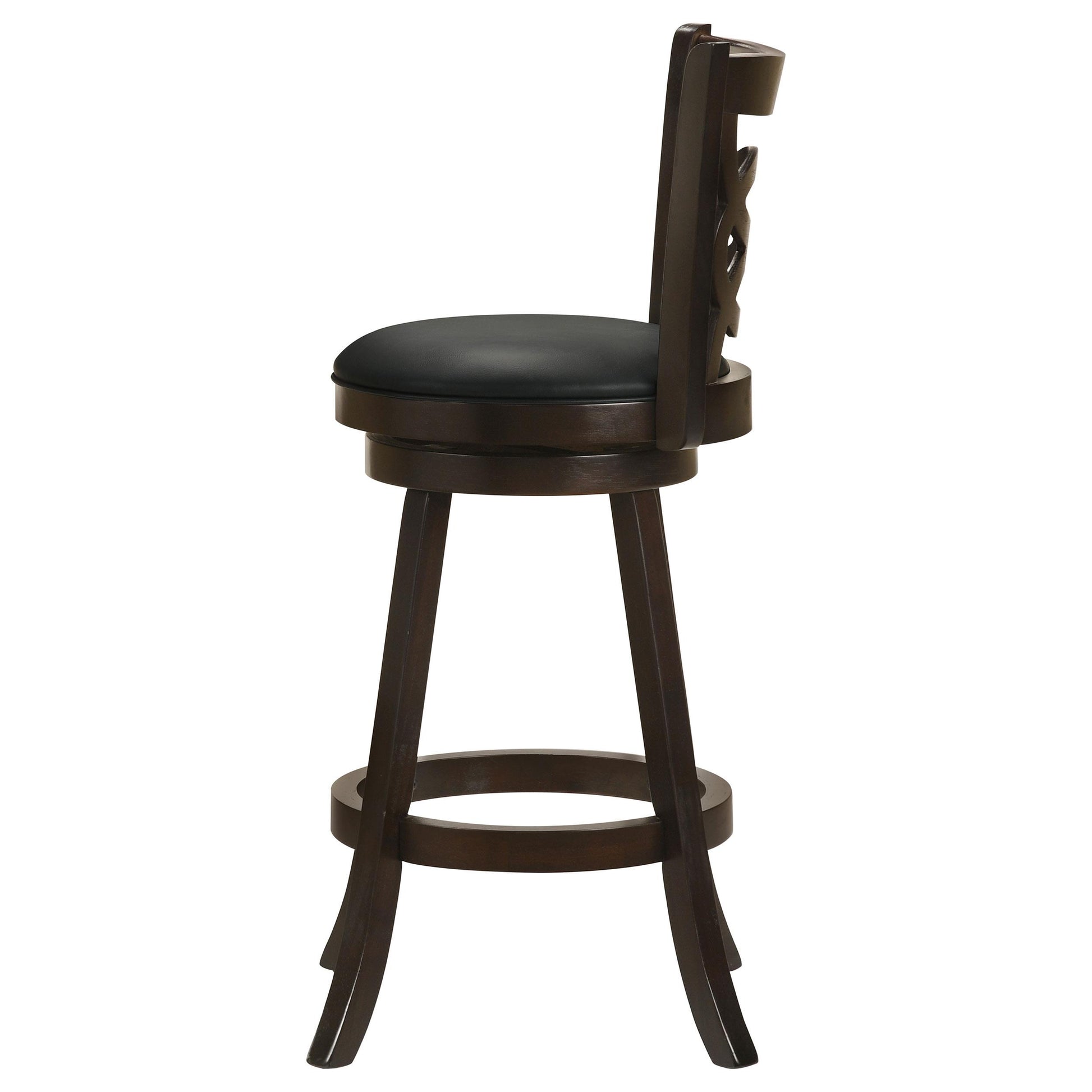  Coaster Furniture Calecita 101930 Wood Swivel Bar Stool - Cappuccino (Set of 2) IMAGE 4