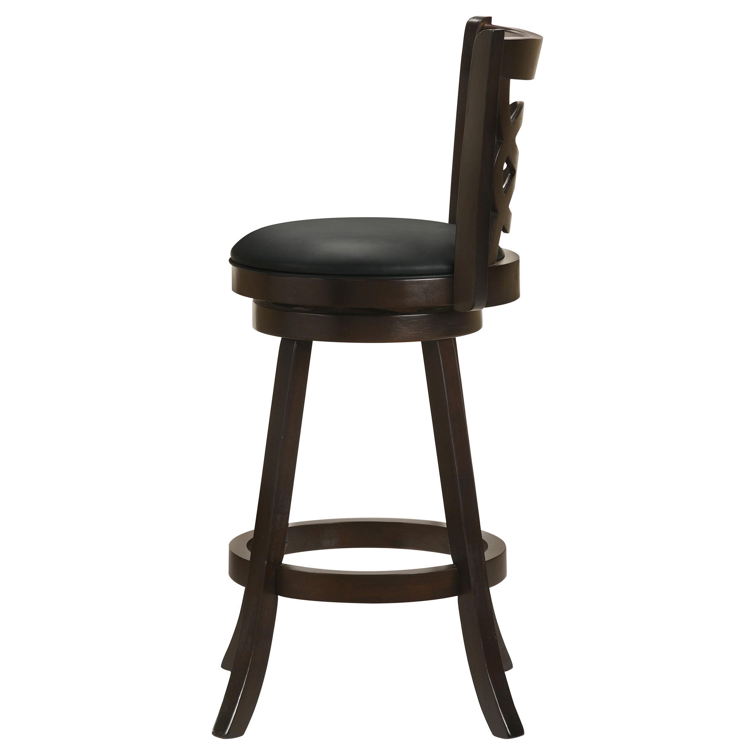  Coaster Furniture Calecita 101930 Wood Swivel Bar Stool - Cappuccino (Set of 2) IMAGE 4
