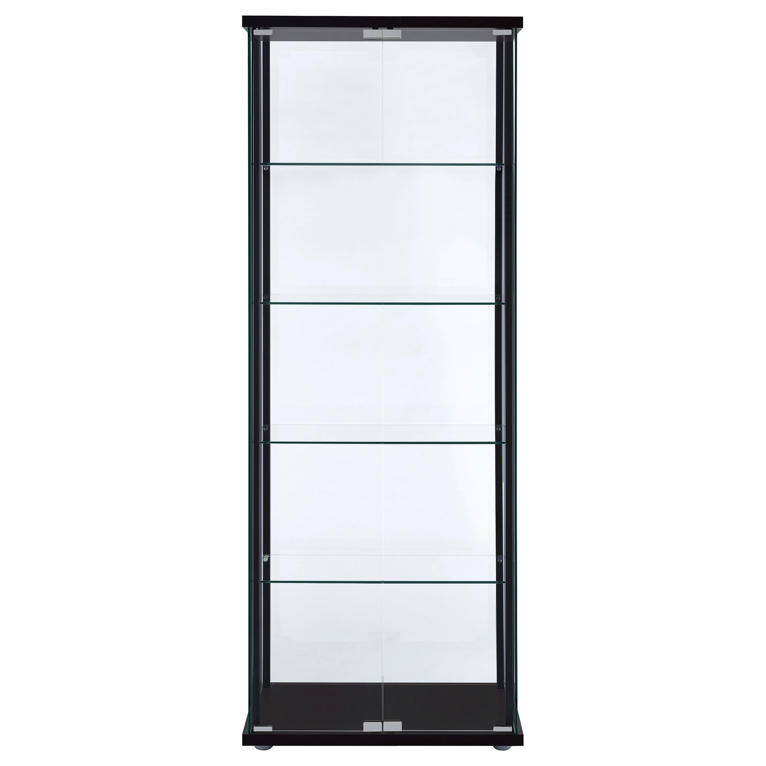  Coaster Furniture Delphinium 950170 5-shelf Clear Glass Curio Display Cabinet - Black IMAGE 2